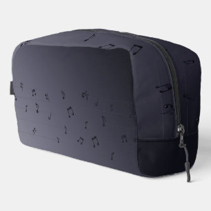 Dark Ombre Musical Notes Grey Dopp Kit
