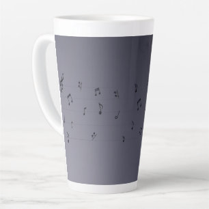 Dark Ombre Musical Notes Latte Mug