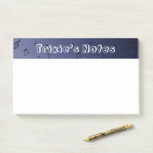 Dark Ombre Musical Notes Navy