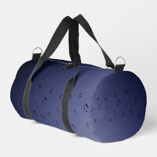 Dark Ombre Musical Notes Navy  Duffle Bag