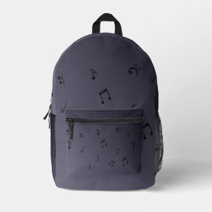 Dark Ombre Musical Notes Printed Backpack