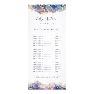 dark opal design price list rack card