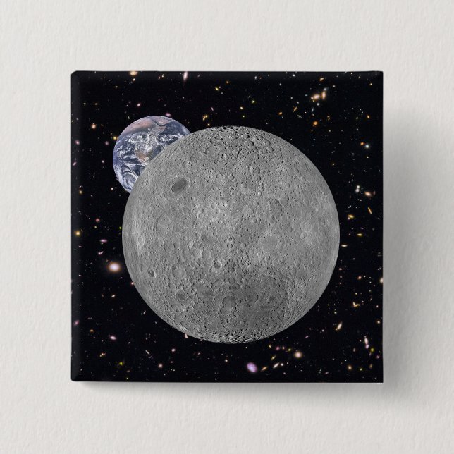 Dark or Far Side of the Moon Starry Sky 15 Cm Square Badge (Front)