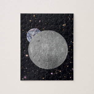 Dark or Far Side of the Moon Starry Sky Jigsaw Puzzle