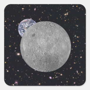 Dark or Far Side of the Moon Starry Sky Square Sticker