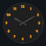 Dark orange and black simple large clock<br><div class="desc">Our design is the best choice for you</div>