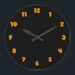 Dark orange and black simple large clock<br><div class="desc">Our design is the best choice for you</div>
