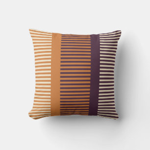 Dark Orange and Purple Stripes  Cushion