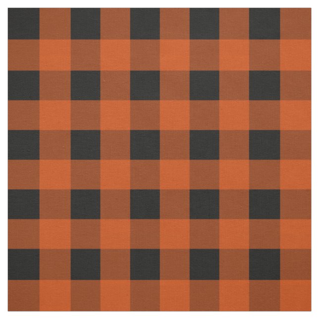 Dark Orange Buffalo Plaid Fabric (Swatch)