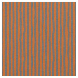 Dark Orange & Dark Gray Wonky Stripes Fabric