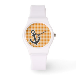 Dark Orange Gingham; Anchor Watch