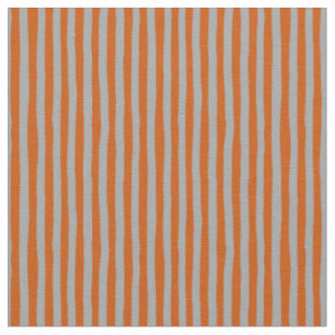 Dark Orange & Gray Wonky Stripes Fabric