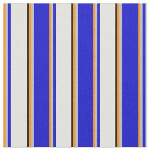 Dark Orange, Grey, Blue, Light Cyan, and Black Fabric
