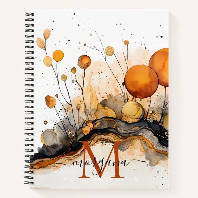 Dark Orange Ink Mystical Notebook (Front)