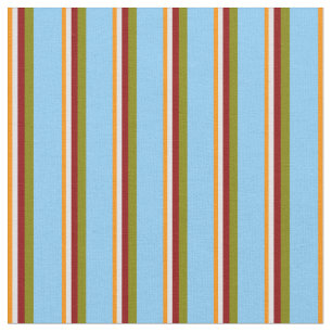 Dark Orange, Lavender, Red, Green & Light Sky Blue Fabric