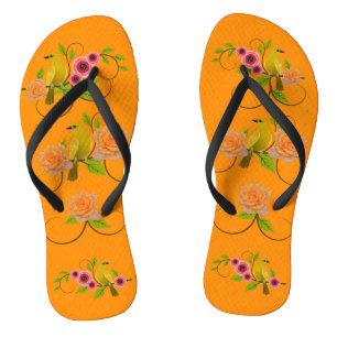 Dark Orange Pool Beach Flip Flops