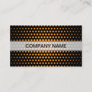 Dark orange Techno Dots Modern Black Business Card