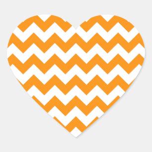 Dark Orange Zigzag Heart Sticker