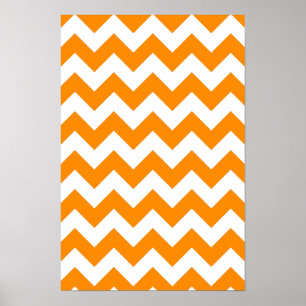 Dark Orange Zigzag Poster