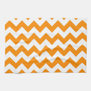 Dark Orange Zigzag Tea Towel