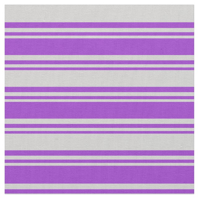 Dark Orchid and Light Grey Coloured Lined Pattern Fabric (Close Up)