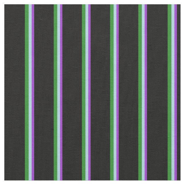 Dark Orchid, Light Blue, Forest Green & Black Fabric (Close Up)