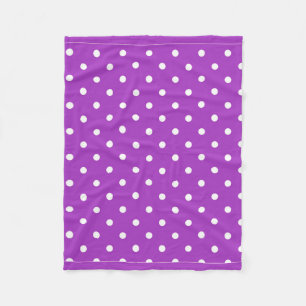 Dark Orchid Polka Dot Fleece Blanket