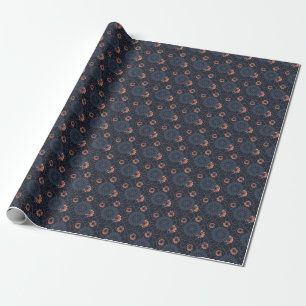 Dark Ornamented Circles Vintage Seamless Wrapping Paper