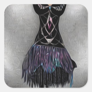 Dark Painted Flapper Dress Square Sticker