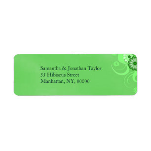 Dark Pastel Green Floral Return Address Labels
