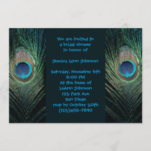 Dark Peacock Bridal Shower Invitation