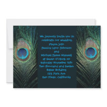 Dark Peacock Wedding Invitation