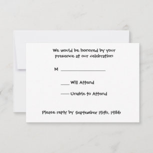 Dark Peacock Wedding RSVP Card