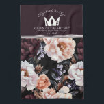 Dark Peonies Floral Pattern | Queen of the Kitchen Tea Towel<br><div class="desc">Elevate your kitchen with the Dark Peonies Floral Pattern Queen of the Kitchen Kitchen Towel, featuring rich, moody peony blooms for a sophisticated and stylish touch. Perfect for everyday use or special occasions, this towel adds a luxurious floral accent to your space. Ideal for those who love bold, elegant designs...</div>