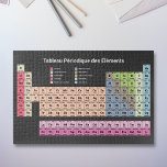 Dark Periodic Table of Elements in French Puzzle<br><div class="desc">A dark puzzle with The Periodic Table of Elements in French language with 118 elements in pastel colors: a nice gift for lovers of puzzle or science teacher!</div>