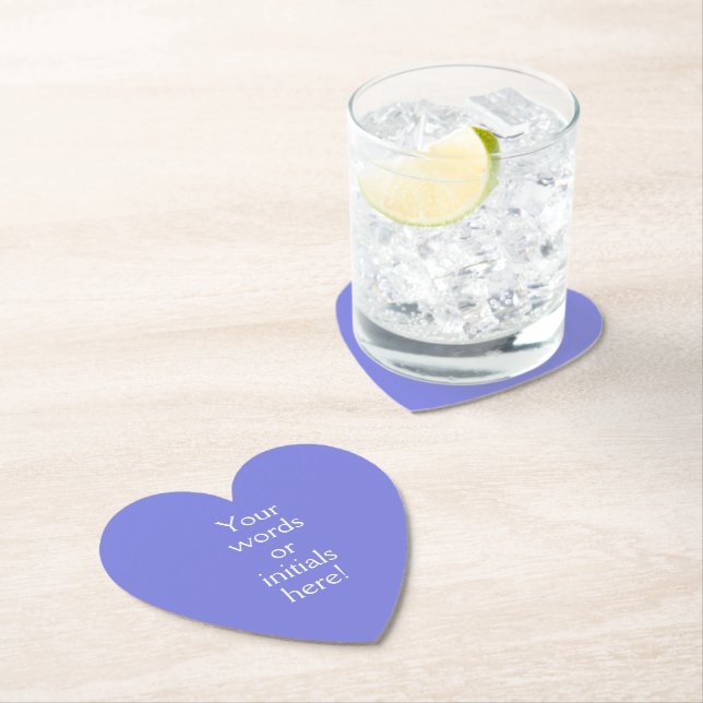 Dark Periwinkle Purple Heart Shaped Coasters (Insitu)