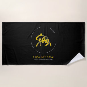 Dark personalised beach towels with logo