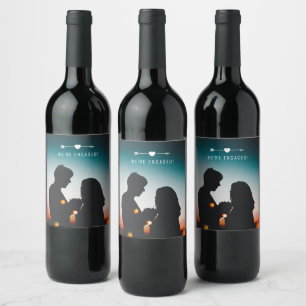 Dark Photo   Engagement Announcement   Wine Label