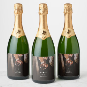 Dark Photo Engagement Sparkling Wine Label