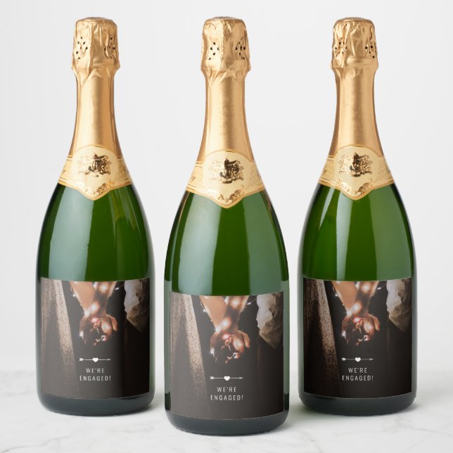 Dark Photo | Engagement | Sparkling Wine Label (Bottles)