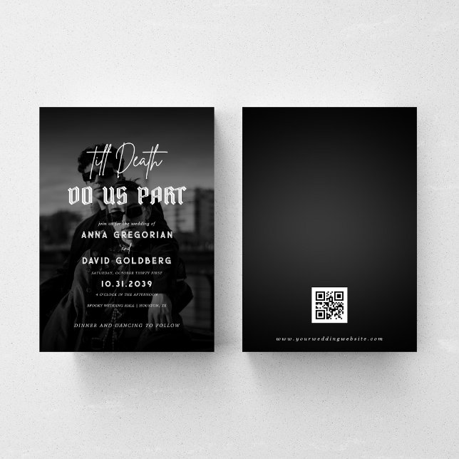Dark Photo Gothic Till Death Do Us Part Wedding  Invitation (Creator Uploaded)