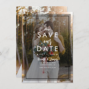 Dark Photo Tint Overlay 3 Modern Save the Date Invitation