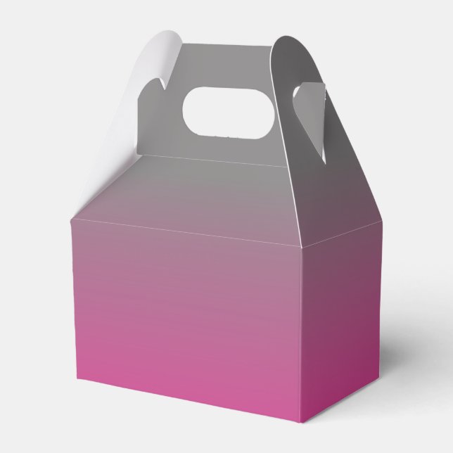 Dark Pink and Grey Ombre Pattern Favour Box (Front Side)