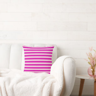 Dark Pink and Rose Quartz Vintage Stripes Cushion