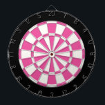 Dark Pink Black And White Dartboard<br><div class="desc">Dark Pink Black And White Dart Board</div>