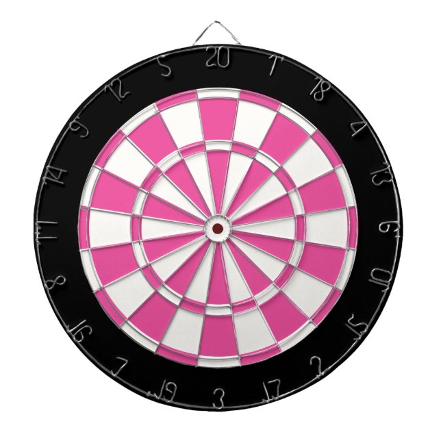 Dark Pink Black And White Dartboard (Front)