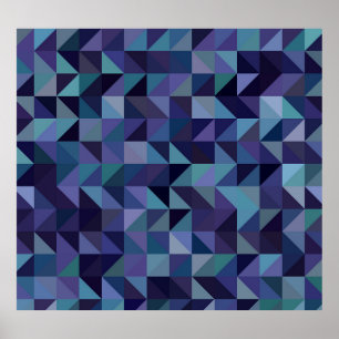 Dark pink, blue: triangle mosaic. poster