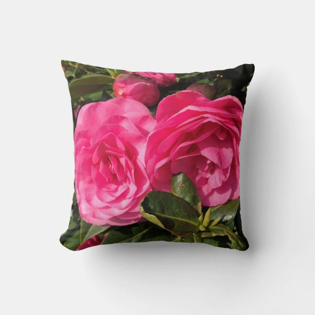 Dark Pink Camellia Cushion (Front)