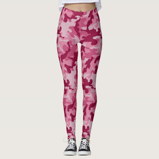 Dark Pink Camo - Women's Legging (Front)