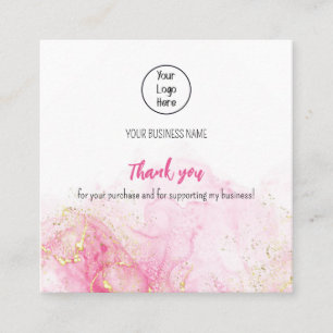 Dark pink cloud business card rate thank you
